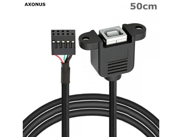 USB 2.0 Front Panel Header 9/10Pin Male to USB 2.0 Type-B Female Mainboard Header Port Extension Cable Adapter 1.4FT/0.5M