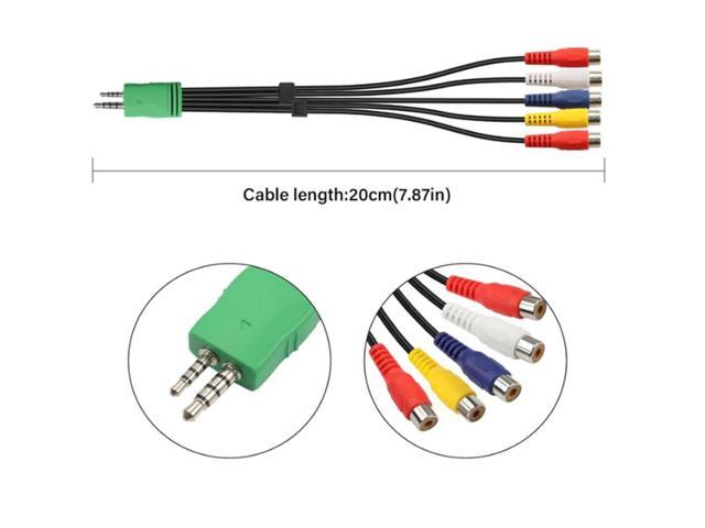 3.5mm+2.5mm to 5RCA Audio Video Adapter Cable 0.3m 3.5mm Male 2.5mm Male to 5 RCA Female Plug AV Component Adapter Cable