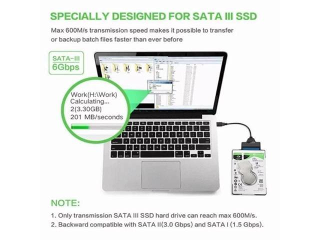 USB 3.1 Type C to SATA III HDD SSD 2.5' Hard Drive Adapter Cable 22-Pin for 870 EVO SATA III SSD 2.5