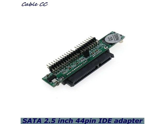 Straight SATA to IDE Adapter, Convert 2.5 Inch Serial ATA HDD Hard Disk Drive or SSD to 44 Pin Male PATA Port (Parallel Type)