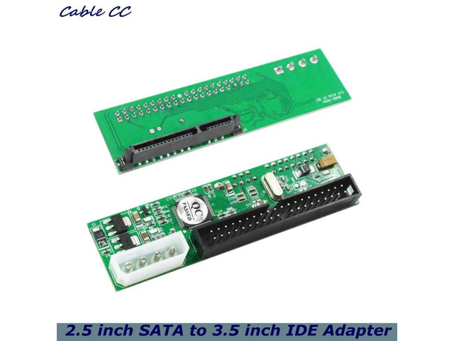 2.5 inch SATA to 3.5 inch IDE Adapter, 2.5 or 3.5 Inch HDD or SSD SATA Hard Drive to 40 Pin 3.5 Inch PATA Desktop Converter Card