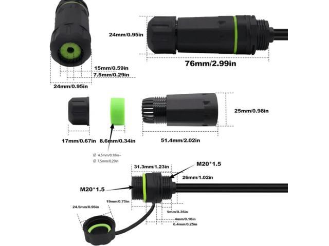 RJ45 Waterproof Panel Mount Connector, Male to Female Cat6 Ethernet LAN Cable,CAT6 Shielded Ethernet Network Extender