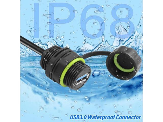 USB 3.0 Extensions Cable, Waterproof USB Male to Female Panel Mount Coupler Support Fast Data Transfer, (1M/39.3Inch)