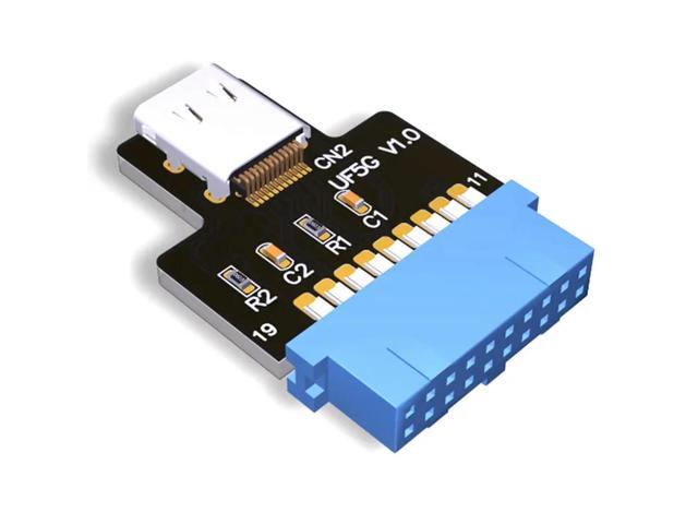 1pcs USB3.0/3.2 Adapter 19P/20P IDC to TYPE-C Female Port With Internal Encryption Dog U-shield Chassis