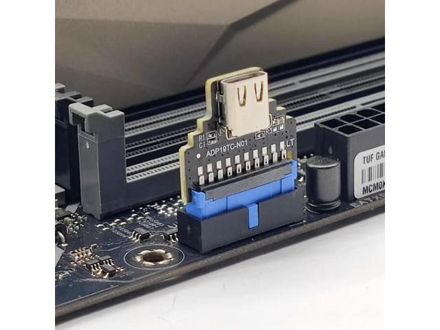 1pcs USB3.0/3.2 Adapter 19P/20P IDC to TYPE-C Female Port With Internal Encryption Dog U-shield Chassis
