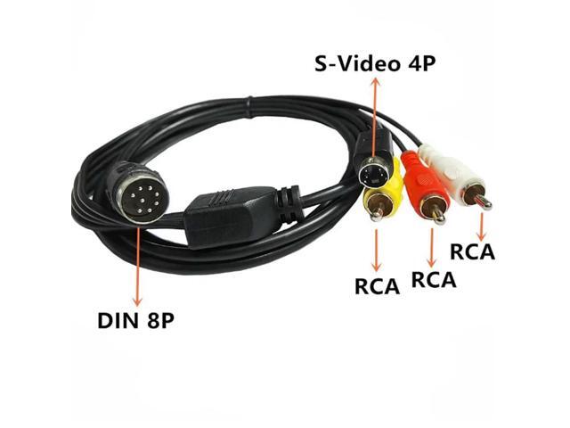 Din 8 Pin to S-Video 4pin Male & 3RCA Male Audio Adapter Cable for DVD, TV/HDTV, VCR's, CDs, Musical Instruments,