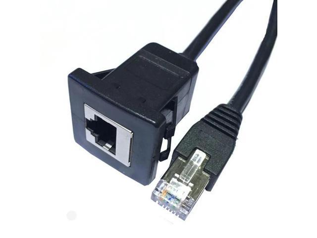 CAT5e 100cm Embedded Panel Wall Insert Wall Insert Panel Die RJ45 Male to Female Installation Extension Cable