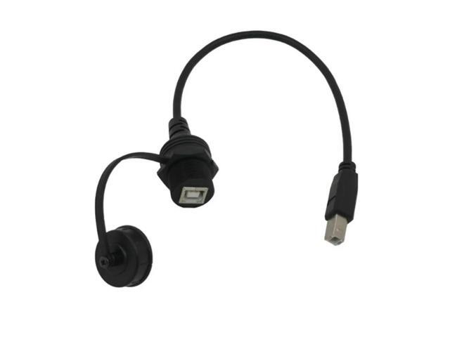 30Cm USB 2.0 B IP67 printing waterproof cable, USB B male to B female panel mounting waterproof connector extension cable