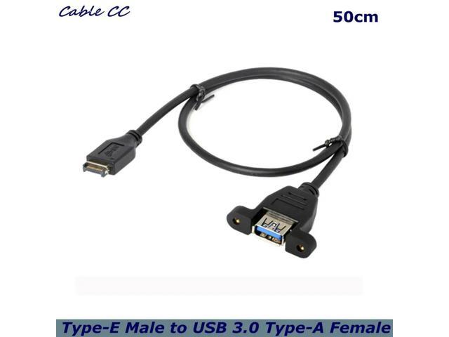 50cm USB 3.0 Female Pair Type-e Computer Host Rear Motherboard Connection Cable With Panel Mounting Screws To Secure Data Cable