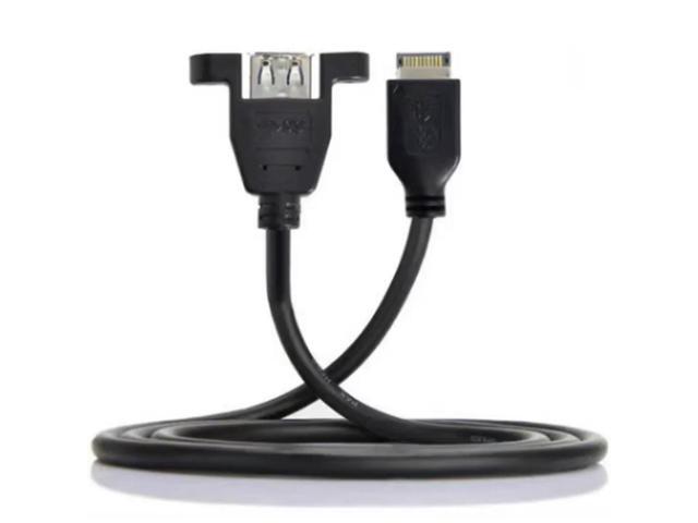 50cm USB 3.0 Female Pair Type-e Computer Host Rear Motherboard Connection Cable With Panel Mounting Screws To Secure Data Cable