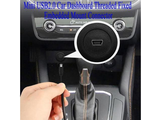 Mini USB Male to Female Threaded Fixed Mount Data Connector Cable 480Mbps 5V 2A, Mount Car RV Boat Dashboard Desktop, 30cm