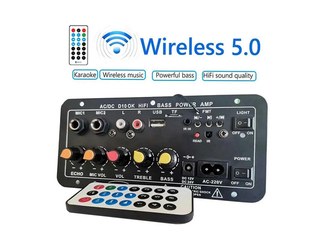 Hot-Selling Car Subwoofer Bluetooth Amplifier Board Home Karaoke Digital Amplifier Three-in-One D10