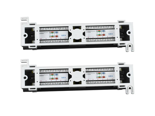 2X Network Tool Kit 12 Port Cat6 Patch Panel Rj45 Networking Wall Mount Rack Mount Bracket