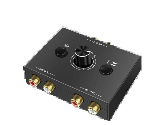 2-in 1-out Lossless Audio Switcher Source Signal Selection Distribution RCA Gold-plated RCA Connectors 1-in 2-out