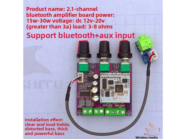 High Power Bluetooth Amplifier Board 2.1 Channel 30W60W Subwoofer Class D Digital Amplifier Upgrade DIY Repair