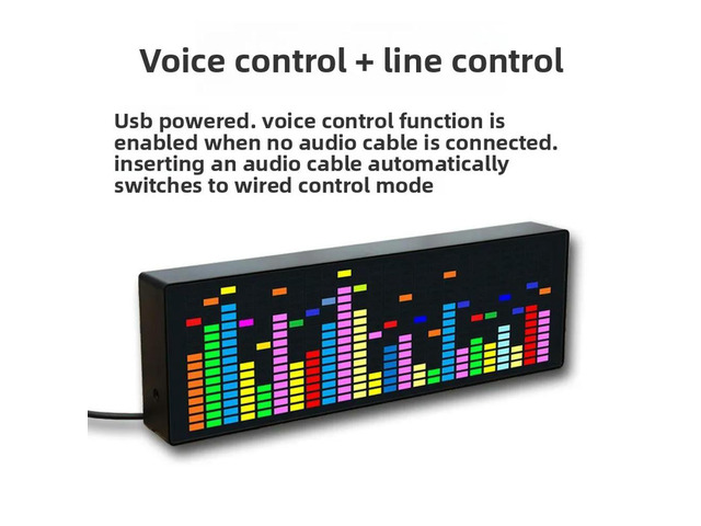 Colorful LED Music Spectrum Electronic Clock Sound Control Rhythm Light 1624RGB Pickup Atmosphere Level Indicator