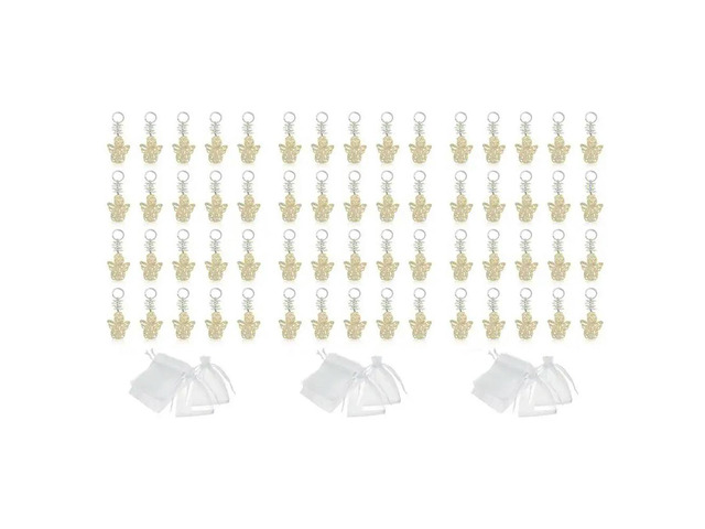60Pcs Baptism Angel Key Ring Baptism Wood Keychain Baptism Favor Baptismal Souvenirs Communion Favors For Boy Or Girl