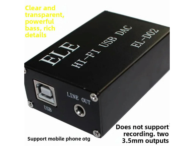USB External Sound Card DAC Decoder with Headphone Amplifier Good Sound Dual Chip Driver-Free Support OTG
