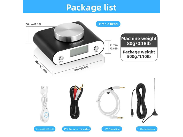 FM Tuner SI4730 Chip Stereo Broadcast Manual Auto Search with Display for Car and Outdoor Use