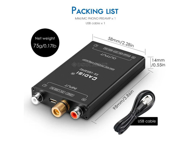 Vinyl Record Player Moving Magnet/Moving Coil Phono MM/MC LP Cartridge Amplifier Phono Vinyl Phono