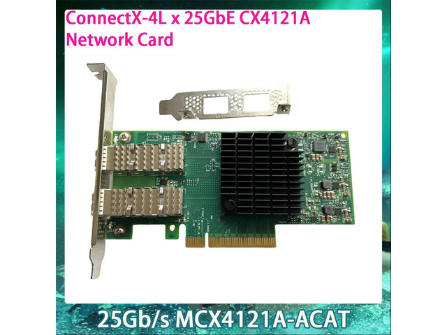 25Gb/s MCX4121A-ACAT Network Card Dual Port ConnectX-4L x 25GbE CX4121A PCI-E InfiniBand NIC