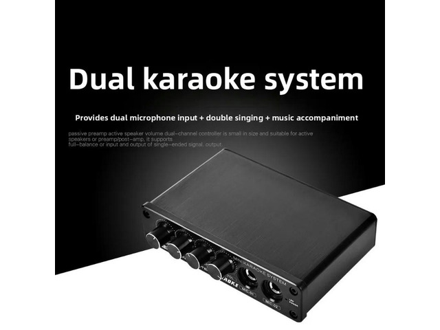 Line Audio Mixer Dual Microphone Reverberation Device Karaoke Mixer Mini Dual-Channel Karaoke Mixer
