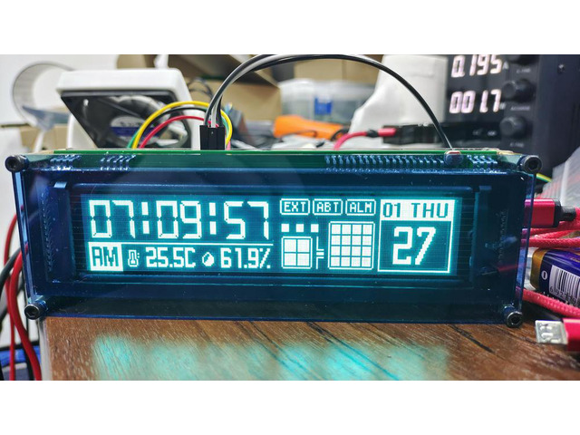 Nvarcher 6.1 Inch 256x50 VFD Phosphor Screen Graphic Dot Matrix Display Module Supports STM32 Development