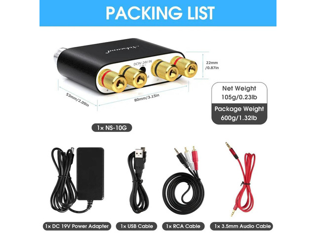 100W Audiophile Amplifier Bluetooth 5.0 Digital Amplifier HIFI Mini 2.0 Channel TV Speaker USB Sound Card