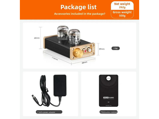 E6 HIFI Class A Tube Preamplifier Audio Preamp Desktop Audiophile Tube Amplifier Power Amplifier Upgrade