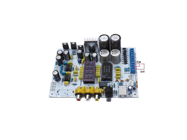 Tda1541 dac decoder board including tda1387 ic and qn7220p ic coaxial optical fiber usb port