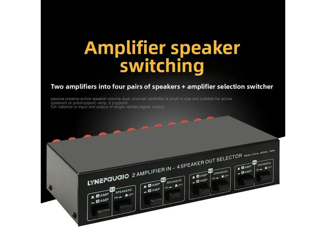 2 Input 4 Output Passive Amplifier Speaker Selector Switcher Speaker Switch Distributor Partition Comparator Lossless