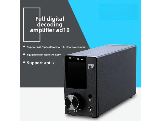 In Stock SMSL Shuangmu Sanlin AD18 Full Digital Decoder Amplifier 80W Optical USB Coaxial Bluetooth