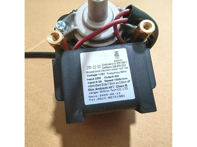 ZYD-2J-22 Series Refrigeration Fan Input 22W Output 4W 1550RPM 115V Freezer Fan Shaded-Pole Induction Motor For Refrigerator