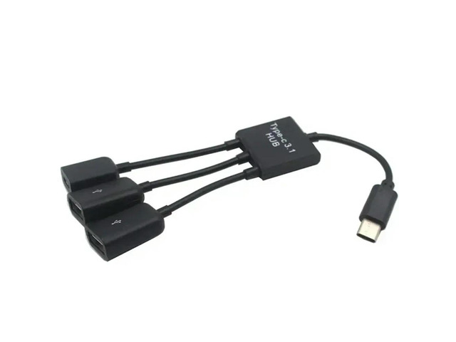 Micro USB Type C HUB Male to Female Double USB 2.0 Host OTG Adapter Cable for phone Computer Tablet 3 Port