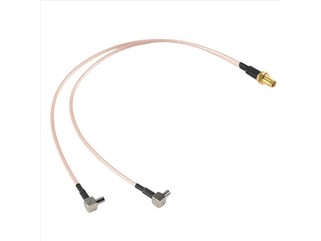 SMA Female to Y Type 2 X TS9 Male / CRC9 Male Connector Splitter Combiner Pigtail Cable RG 316 30CM Gold