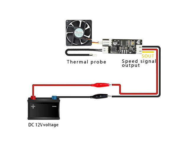 Temperature Controller Module Single 12V DC PWM 2-3 Wire Fan Temperature Control Governor Computer Fan