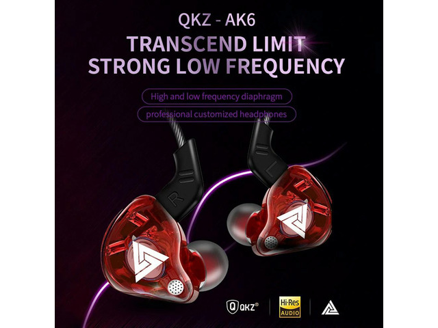 QKZ AK6 Sports Earphones 3.5mm In-Ear Monitor Dual-Magnet Driver with Microphone Headset Music Earbuds Headset White