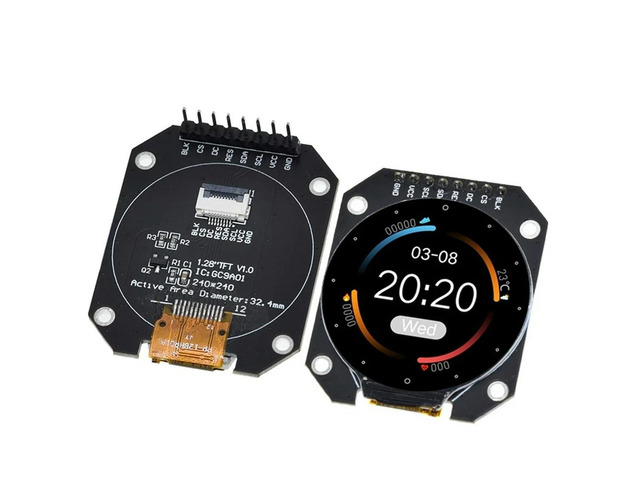 TFT Display 1.28 Inch TFT LCD Display Module Round RGB 240x240 GC9A01 Driver 4 Wire SPI Interface 240x240