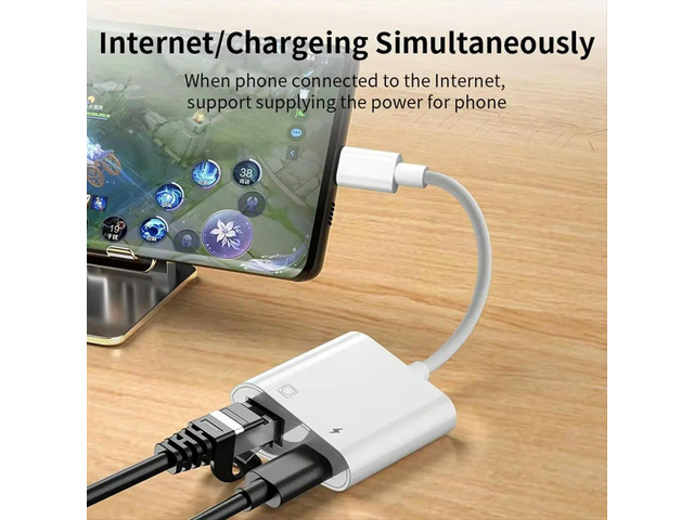 USB C to RJ45 Lan Adapter 100Mbps Network Card Hub with Type C Charging for TV Box PC Laptop Phone Connect Ethernet