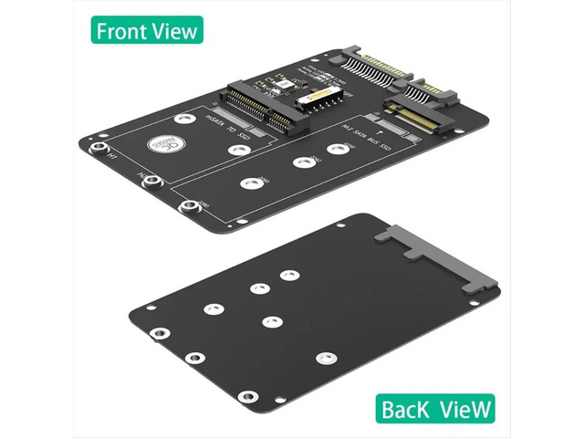 M.2 NGFF/MSATA to SATA3 2-in-1 SSD Solid-State Drive 2.5-Inch Hard Drive Enclosure Adapter Card
