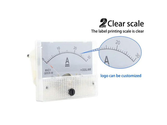 85C1-DC 30A DC Voltmeter Pointer Head Analog Ammeter Panel Meter