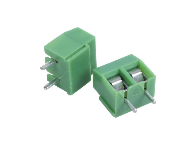 50 Pieces 2 Pin 5 mm Pinch PCB Mount Terminal Block Connector 300V 10A (Green)