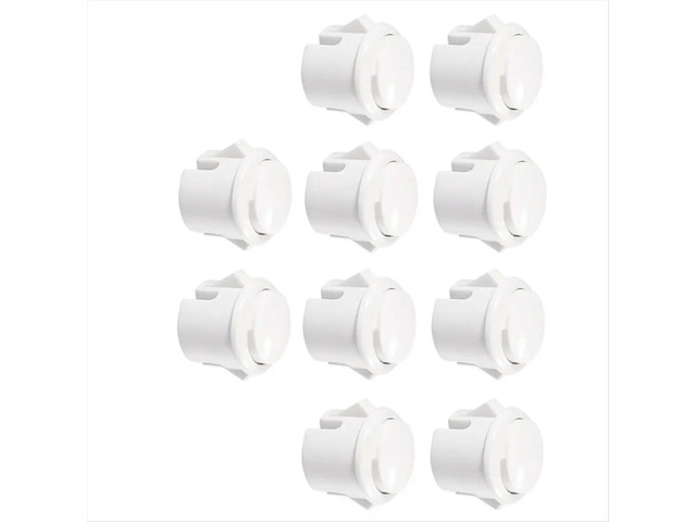 10 Pcs Buttons 30Mm Responsive Buttons for Gaming Enthusiasts White