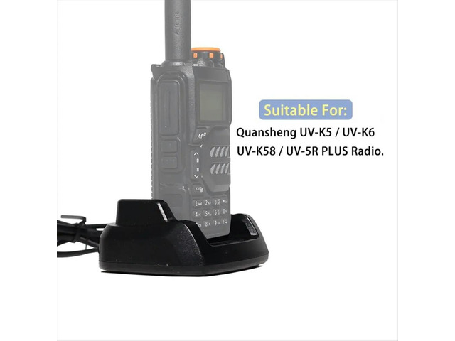 C-51 Charger Desktop Charger Charging Dock for UV-K5/UV-K6/UV-K58/UV-5R PLUS Two-Way Radio EU Plug
