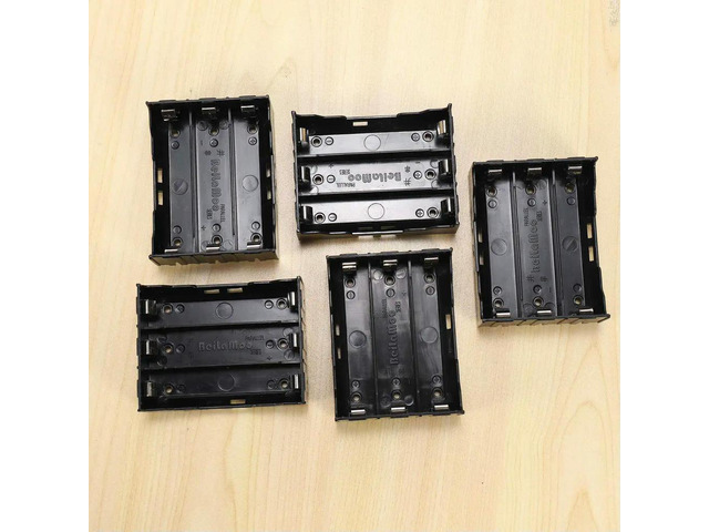 5 Pcs Black Plastic 3 x 3.7V Batteries 6 Pin Holder Case