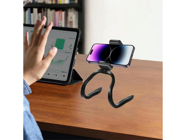 Treadmill Phone Mount, Folding Walking Pad Machine Cellphone Bracket, Adjustable Holder for Gym Equipment, Shopping Cart
