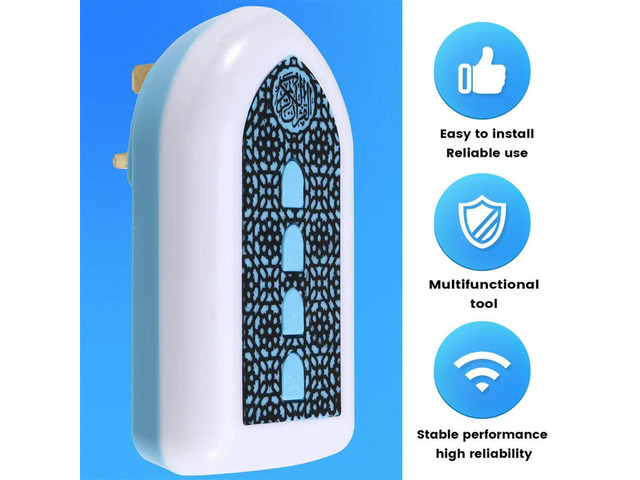 Compact Quran Speaker With UK Plug, Translation Feature, Blue Unit With Button Control