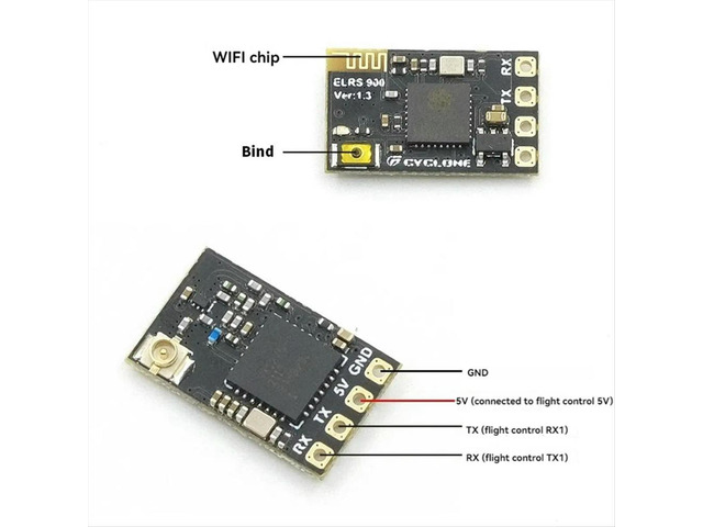ELRS Receiver 2.4GHz NANO ExpressLRS Receiver CRSF with T-Type Antenna for RC FPV Traversing Drones Parts