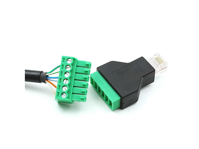 5 Pcs RJ12 Male to 6 Pins Screw Terminal Block Adapter for Cat3 Handset Cable Extension RJ12 6P6C Modular Connectors