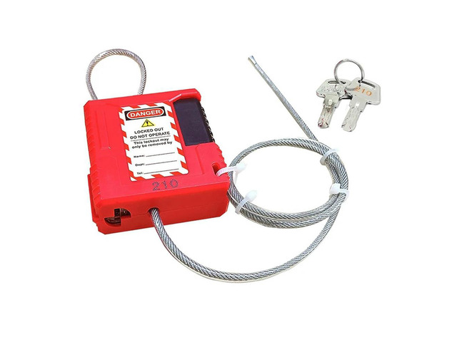 Lockout Tagout Cable Lock - 3.3Ft Adjustable Cable Lock, Steel Cable Lock With Vinyl Coating, Loto-Cable